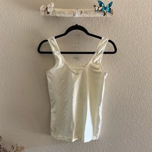 Cynthia Rowley Light Cream V Neck Tank With Lace